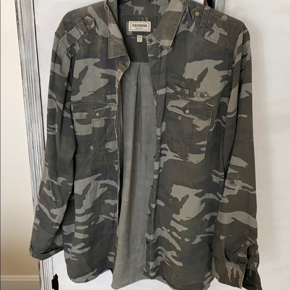 Camo Button Down - image 1